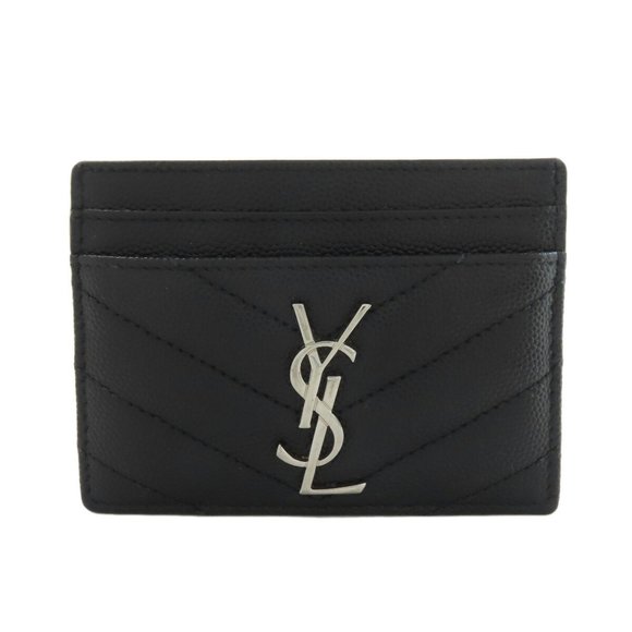Saint Laurent V-stitch card case in calfskin for women. SAINT LAURENT - Picture 1 of 11